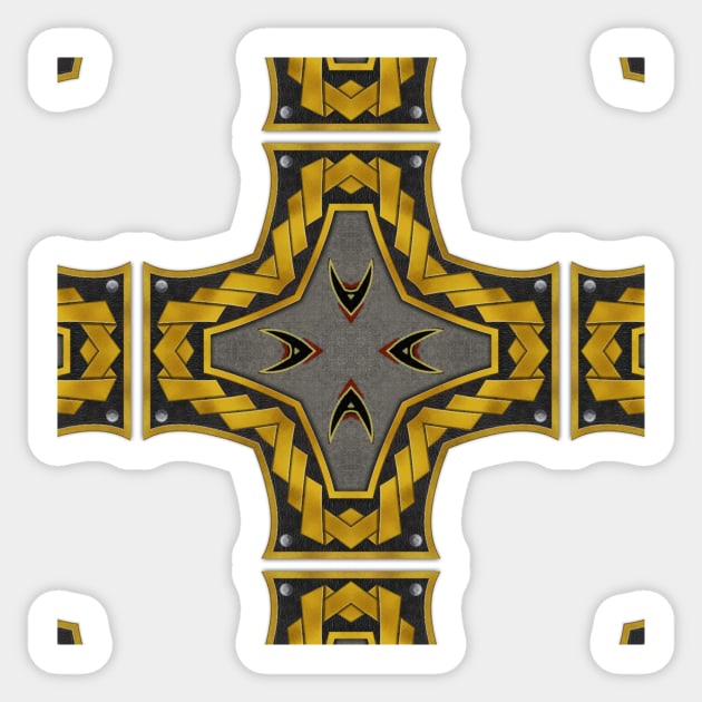 Ornate Kaleidoscope based on Crimson Defiance (Seamless) 17 Sticker by Swabcraft